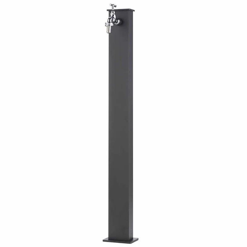 Fontana rettangolare light Antracite con impianto e rubinetto Bel Fer 42RE5