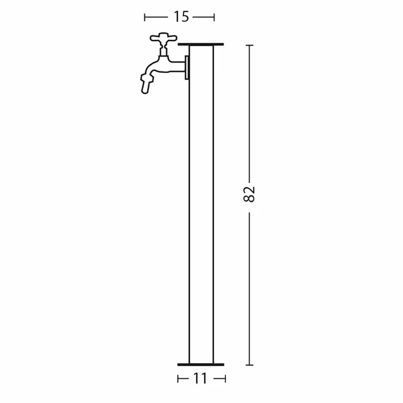 Fontana rettangolare light Antracite con impianto e rubinetto Bel Fer 42RE5