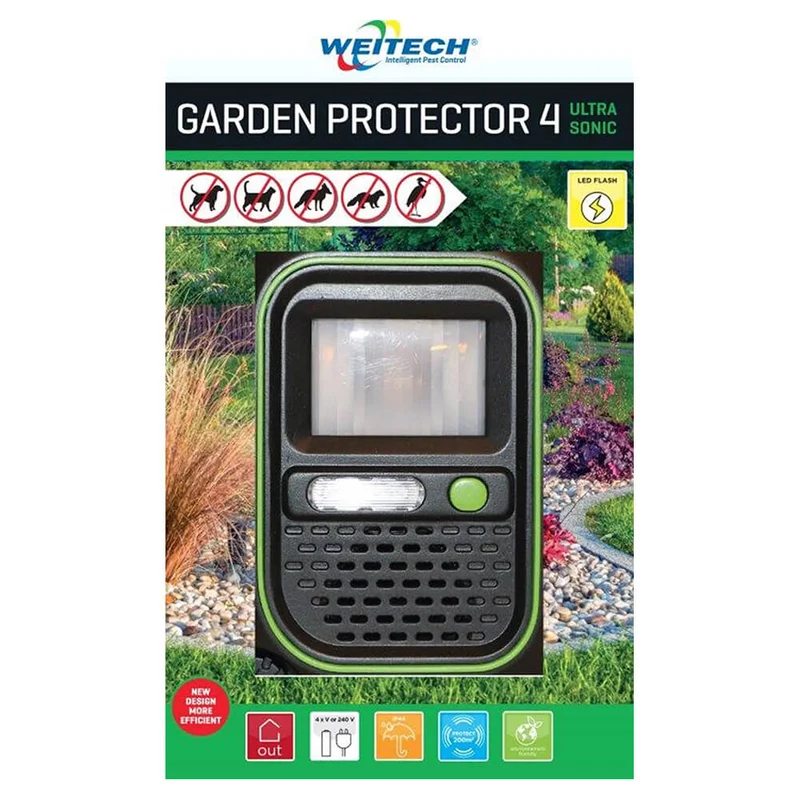 Dissuasore per animali con flash e ultrasuoni Garden Protector 4