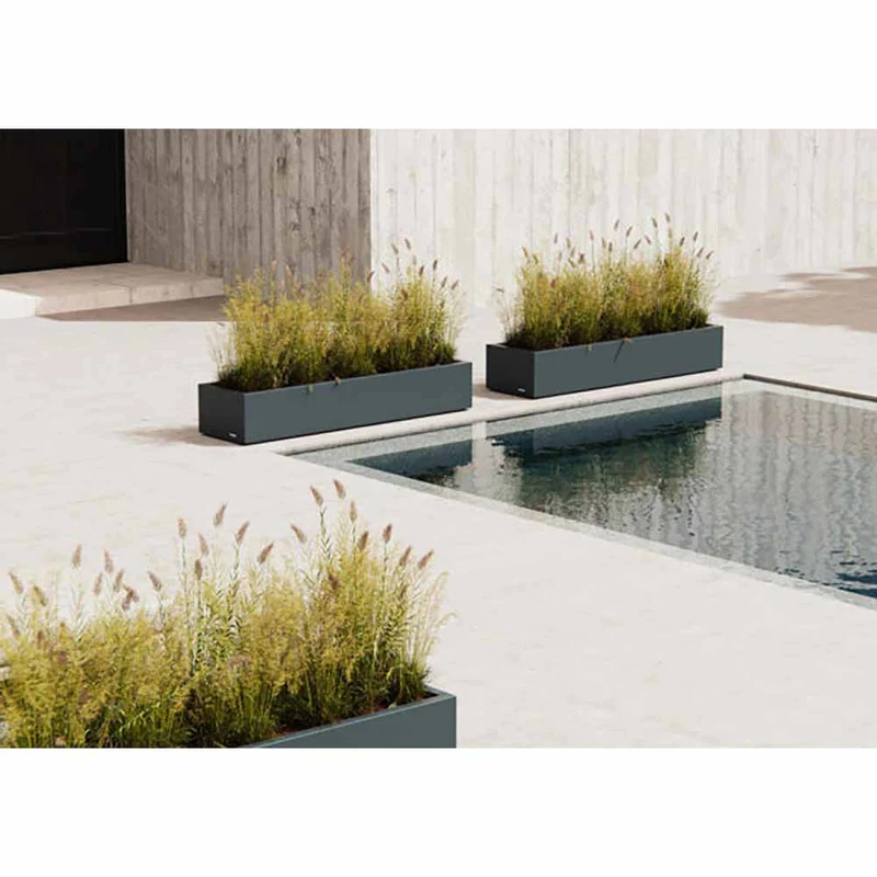 Fioriera Herstera Metal Planter Xic nera 150x40x25cm 31823001