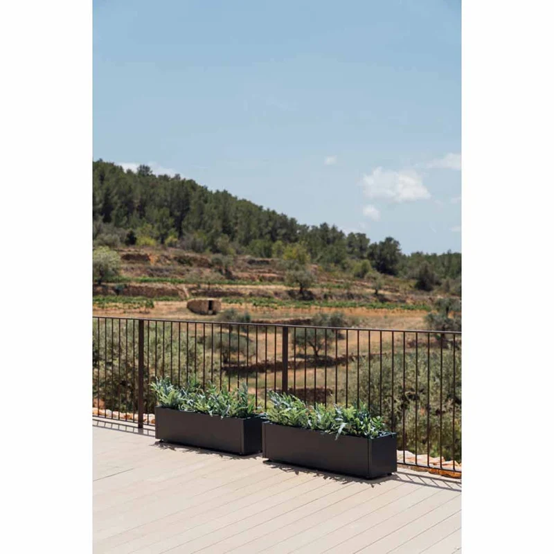 Fioriera Herstera Metal Planter Balcony antracite 100x25x25cm 08973801