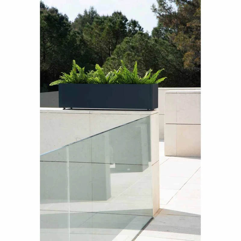 Fioriera Herstera Metal Planter Balcony antracite 100x25x25cm 08973801