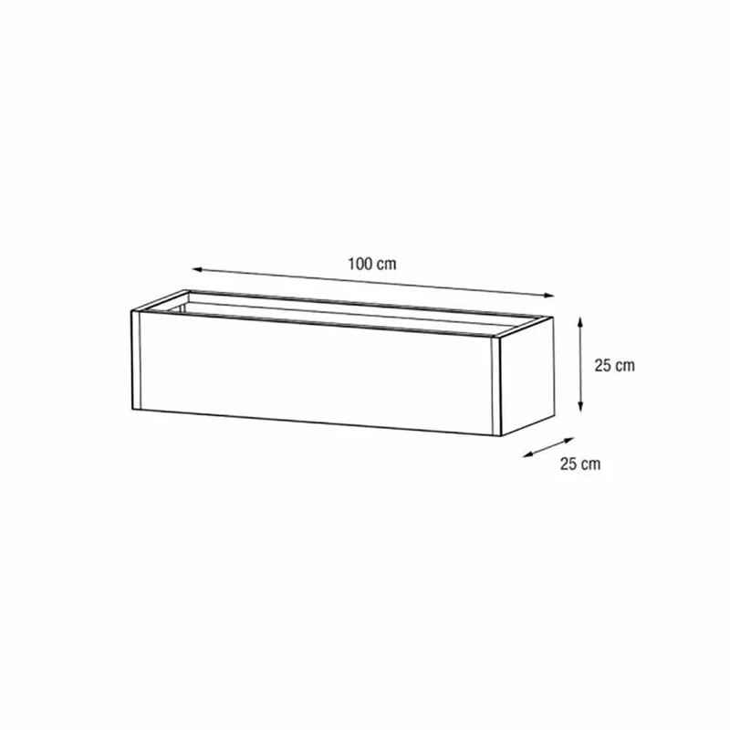 Fioriera Herstera Metal Planter Balcony antracite 100x25x25cm 08973801