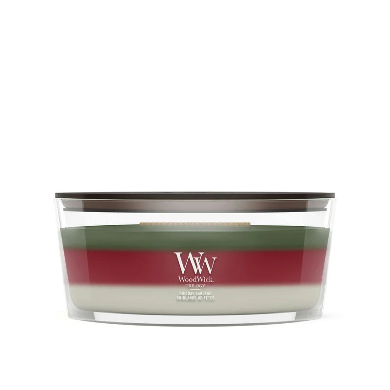 Candela Profumata Holiday Garland Trilogy Elipsa 453,6g WoodWick