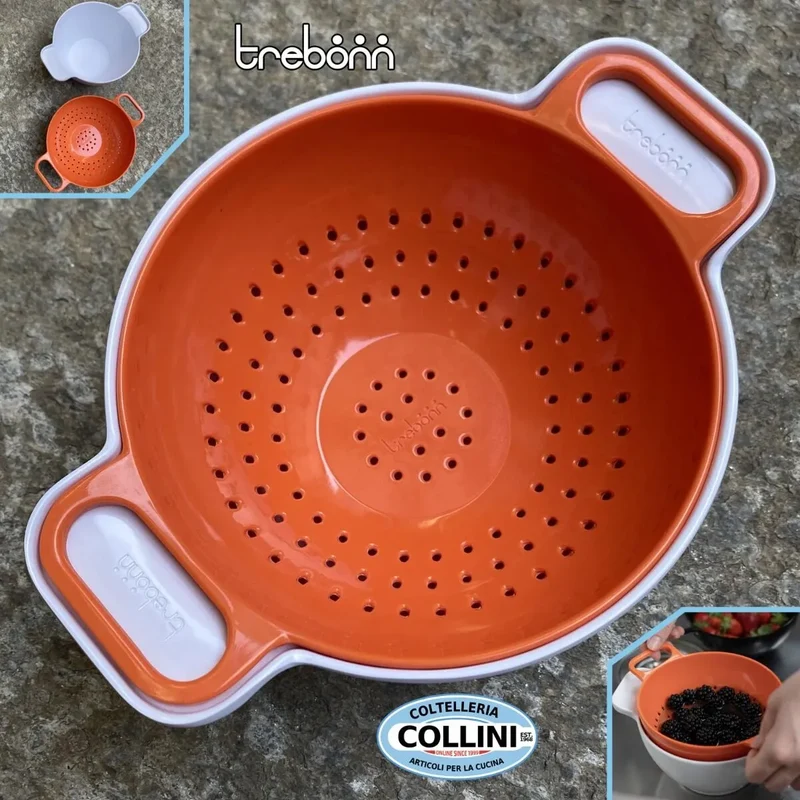 Scolapasta Ciotola Duo Arancione Bianco Trebonn