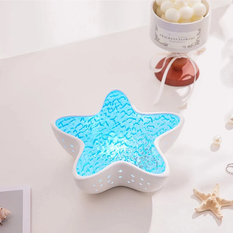 Ocean Wave Projector Night Light with Starfish Design and Multi-Color LED Modes