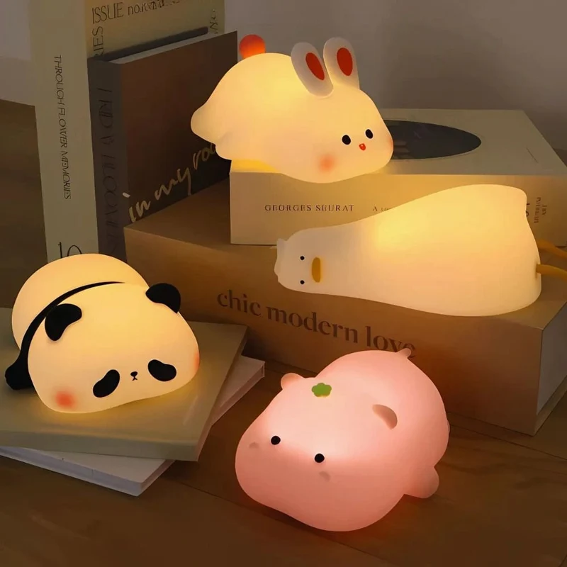 Silicone Night Light with Touch Control Rechargeable Battery Powered Animal Design