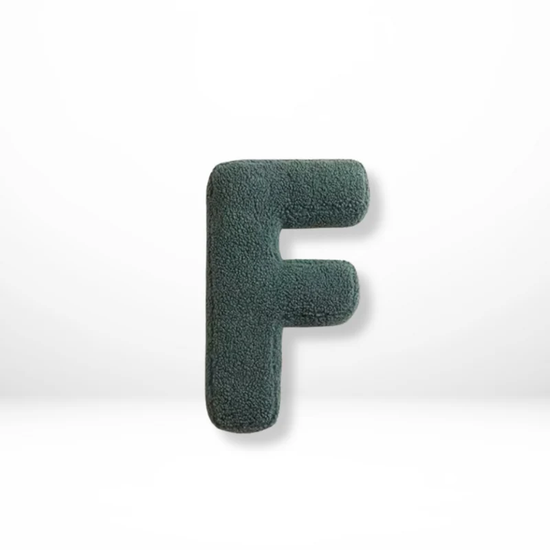 Decorative Throw Pillow Letter Shaped with Sherpa Fleece Bouclé Texture