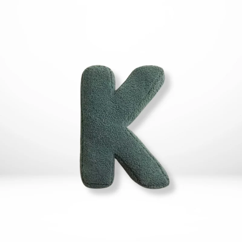Decorative Throw Pillow Letter Shaped with Sherpa Fleece Bouclé Texture