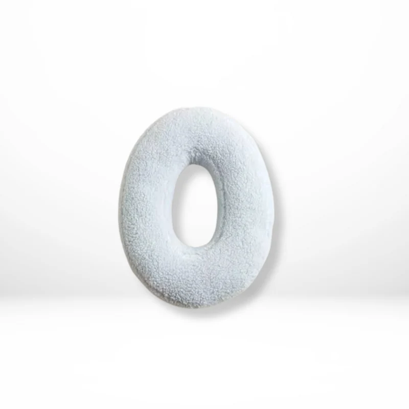Decorative Throw Pillow Letter Shaped with Sherpa Fleece Bouclé Texture