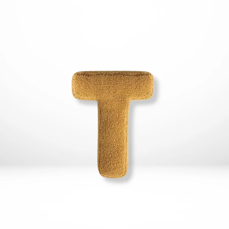 Decorative Throw Pillow Letter Shaped with Sherpa Fleece Bouclé Texture