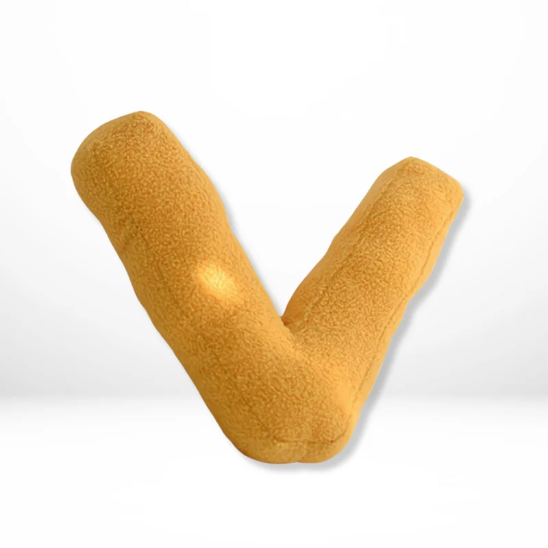 Decorative Throw Pillow Letter Shaped with Sherpa Fleece Bouclé Texture