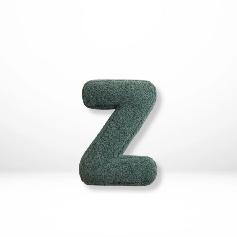 Decorative Throw Pillow Letter Shaped with Sherpa Fleece Bouclé Texture