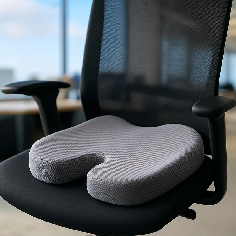 Desk Chair Seat Cushion with Memory Foam and Pressure Relief for Office and Car