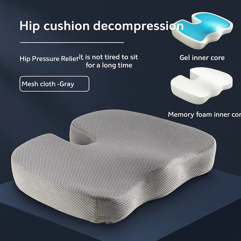 Desk Chair Seat Cushion with Memory Foam and Pressure Relief for Office and Car