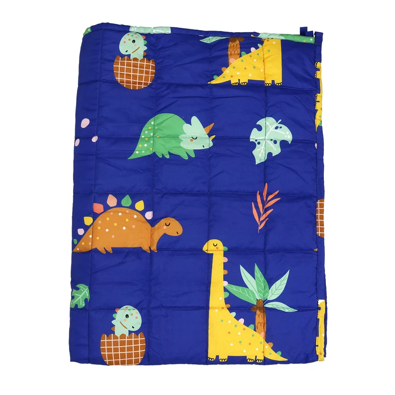 Kids' Weighted Blanket with Reversible Quilted Design and Cartoon Patterns for Restful Sleep