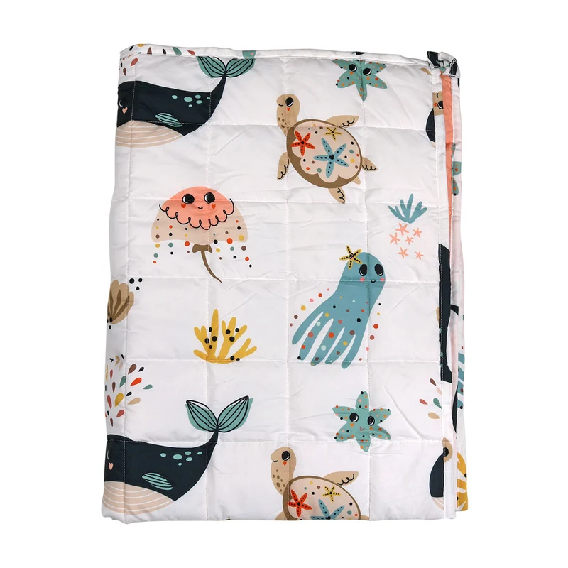Kids' Weighted Blanket with Reversible Quilted Design and Cartoon Patterns for Restful Sleep