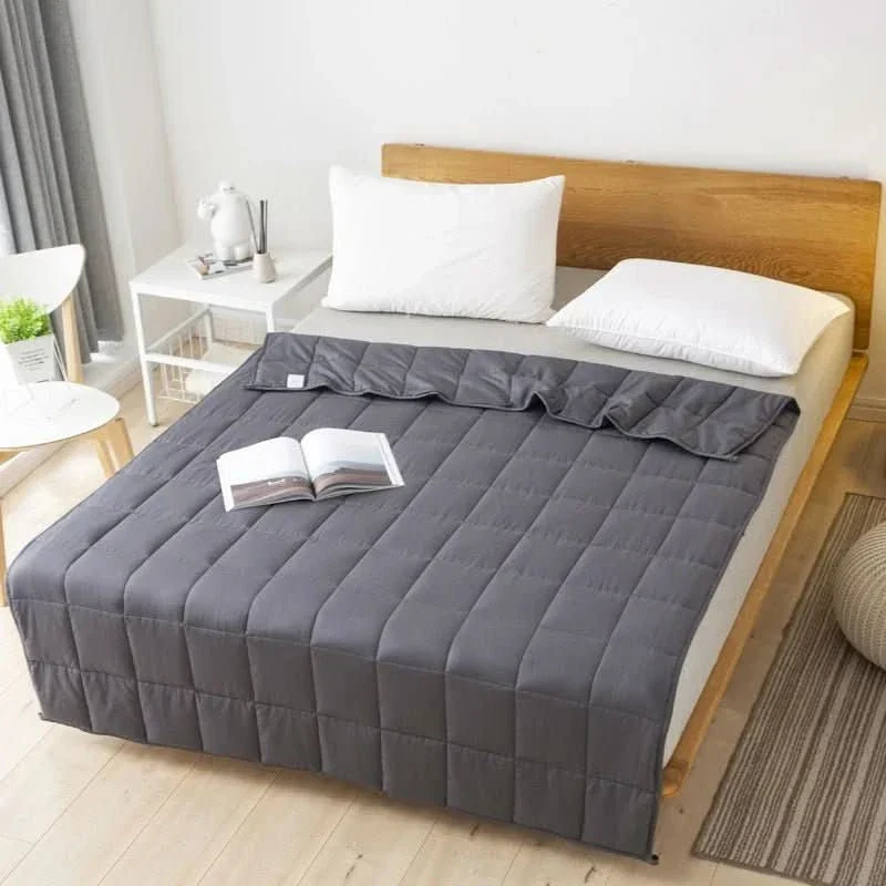 Weighted Blanket for Sleep Benefits with Quilted Grid Pattern and Even Pressure Distribution