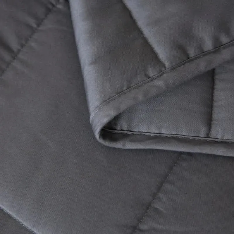 Weighted Blanket for Sleep Benefits with Quilted Grid Pattern and Even Pressure Distribution