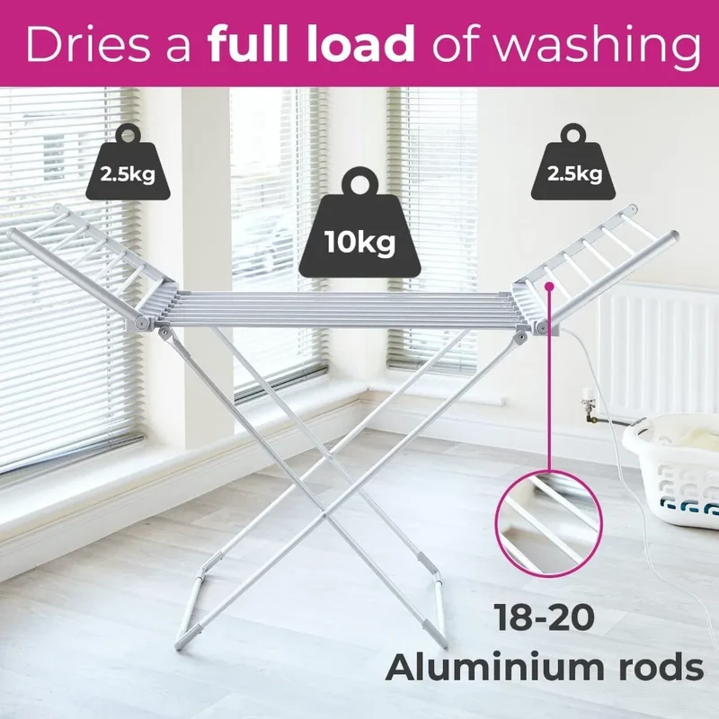 Portable Heated Clothes Dryer Foldable Indoor Laundry Rack