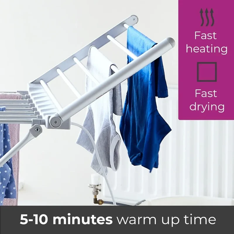 Portable Heated Clothes Dryer Foldable Indoor Laundry Rack