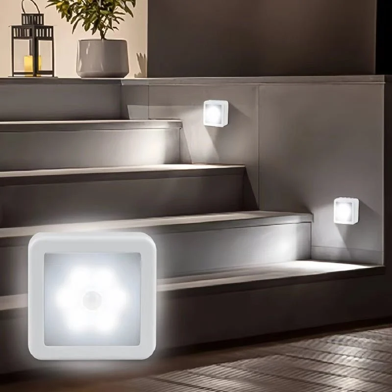 Motion Sensor Light with 6 LED Beads Battery Operated Wall Mounted Night