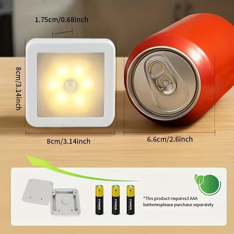 Motion Sensor Light with 6 LED Beads Battery Operated Wall Mounted Night