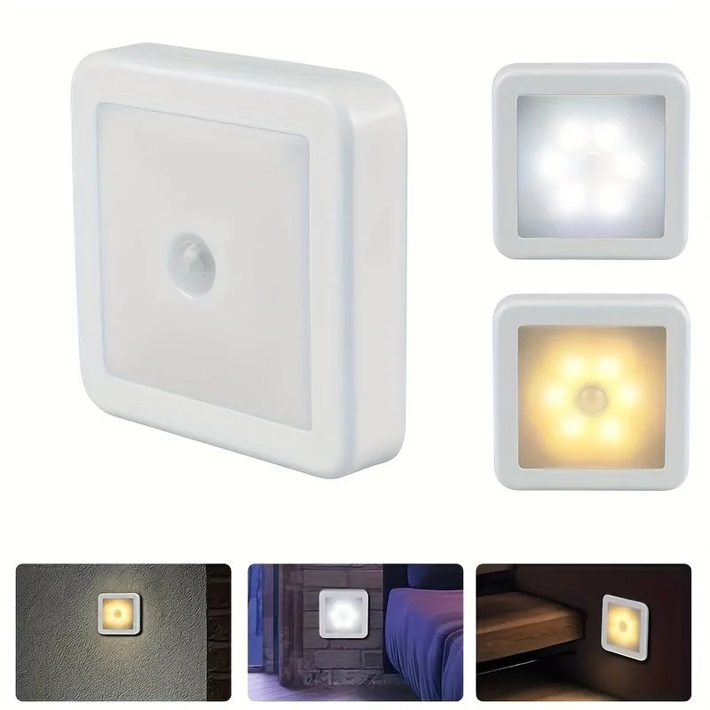 Motion Sensor Light with 6 LED Beads Battery Operated Wall Mounted Night