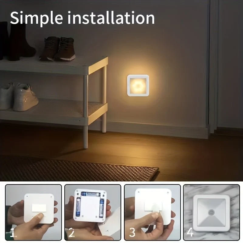 Motion Sensor Light with 6 LED Beads Battery Operated Wall Mounted Night