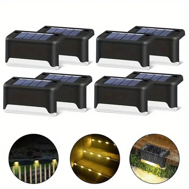 Solar Outdoor Lights with Deck and Step Mounting Powered Garden Lighting