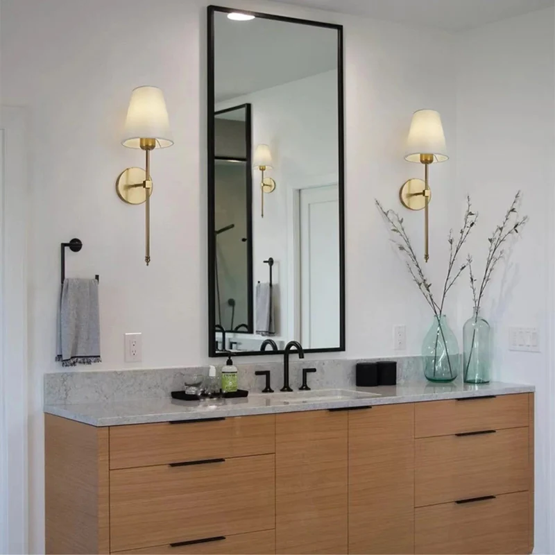 Battery Operated Sconces with Remote Control Wireless Fabric Shade Wall Lamps Set of 2