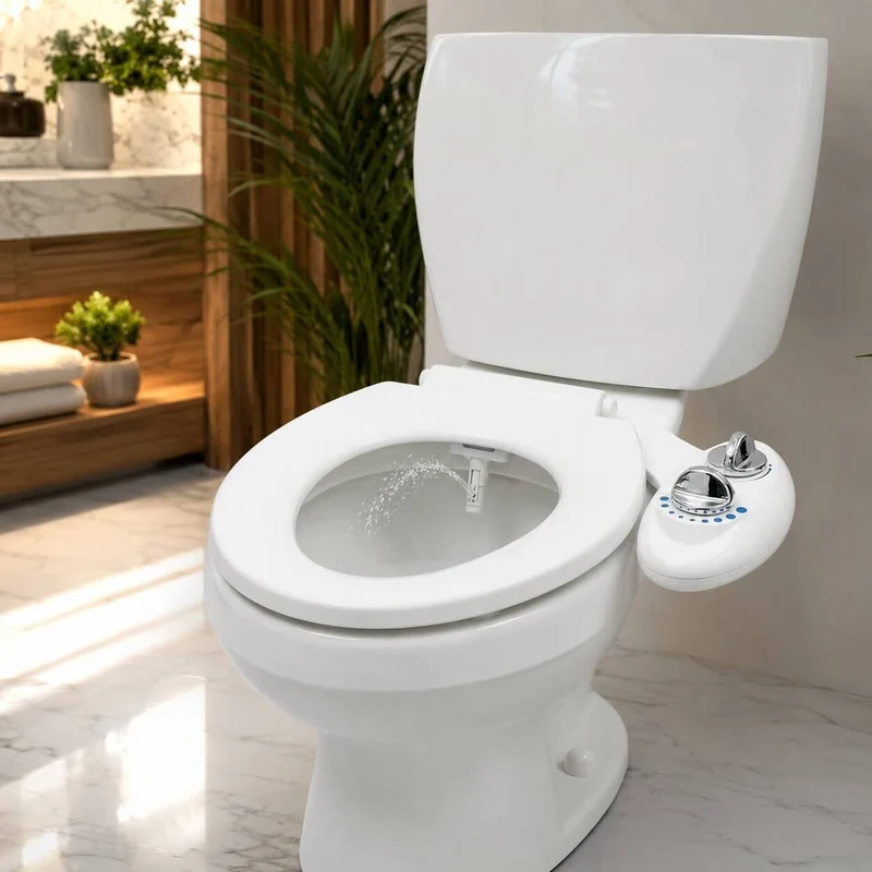 WC Dusche zum Nachrüsten ohne Strom | WC Bidet mit Wasserdruckregler | Aqualis
