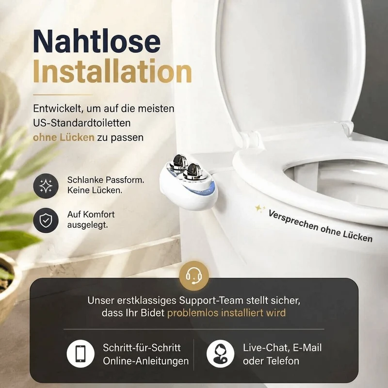 WC Dusche zum Nachrüsten ohne Strom | WC Bidet mit Wasserdruckregler | Aqualis
