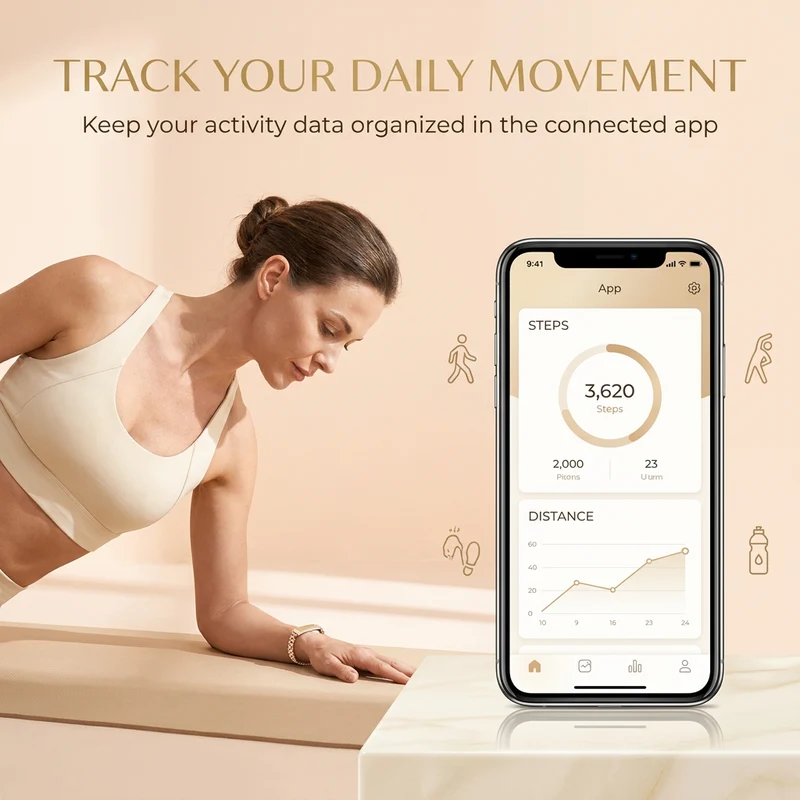 Fitness Tracker Dames – Stappenteller, Slaapregistratie & Elegant Design