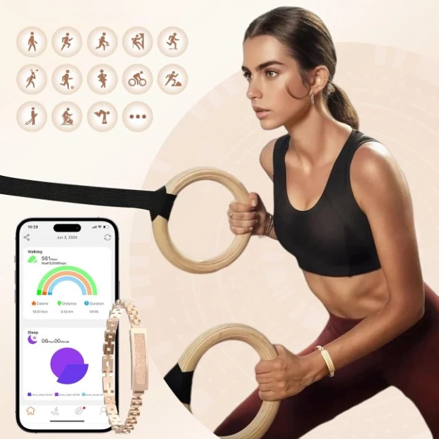 Fitness Tracker Dames – Stappenteller, Slaapregistratie & Elegant Design
