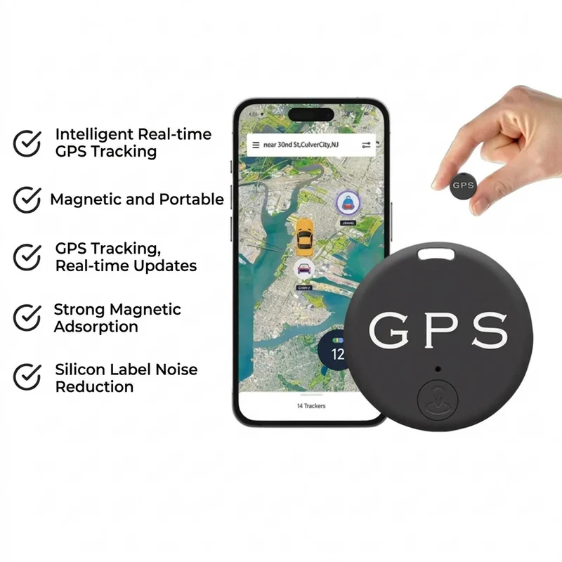 GPS Tracker – Magnetisch Design, App-Tracking & Zoekalarm