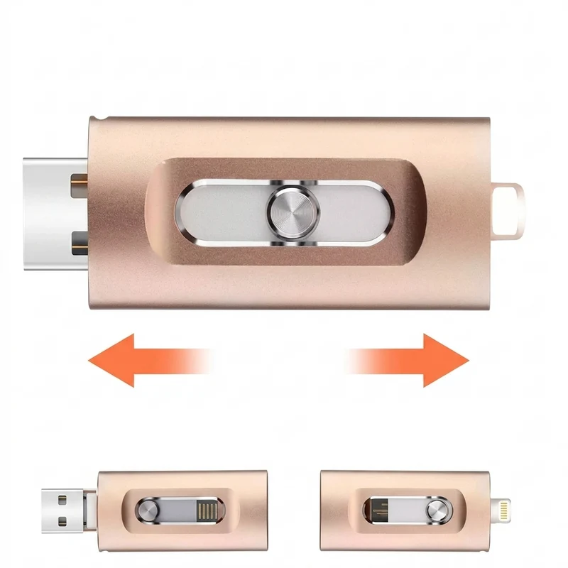 USB Stick 256GB – 3-in-1 Opslag voor iPhone, Smartphone & PC