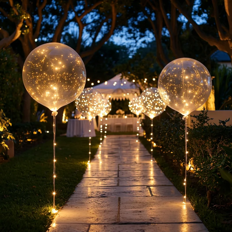 LED Ballonnen – 10 Stuks met Lichtsnoer voor Feesten & Bruiloften