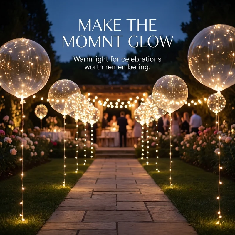 LED Ballonnen – 10 Stuks met Lichtsnoer voor Feesten & Bruiloften