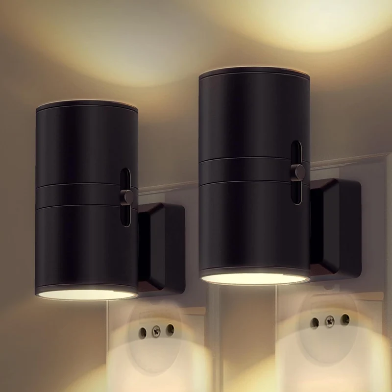 Wandlamp Stopcontact LED Dimbaar Dag Nacht Sensor 10W Warm Licht Slaapkamer Hal | Sansoti