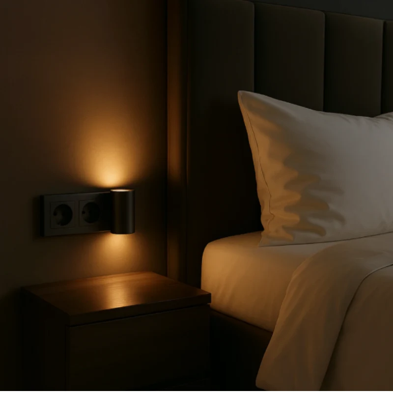 Wandlamp Stopcontact LED Dimbaar Dag Nacht Sensor 10W Warm Licht Slaapkamer Hal | Sansoti