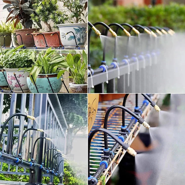 Vernevelsysteem Tuin – 20 Meter Slang met 20 Verstelbare Sproeikoppen