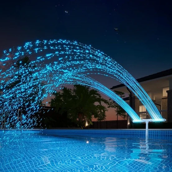 Zwembad Fontein – Solar RGB Verlichting met Dubbele Waterstraal
