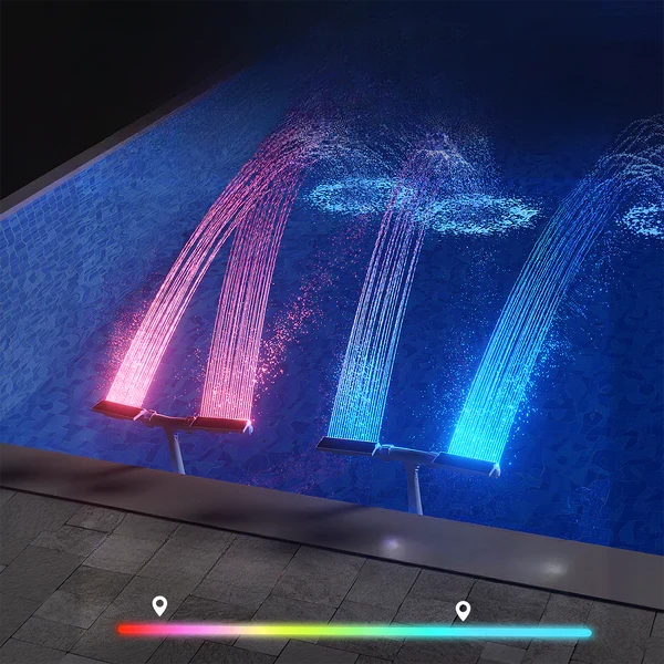 Zwembad Fontein – Solar RGB Verlichting met Dubbele Waterstraal
