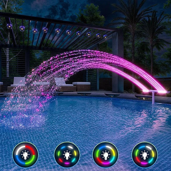 Zwembad Fontein – Solar RGB Verlichting met Dubbele Waterstraal