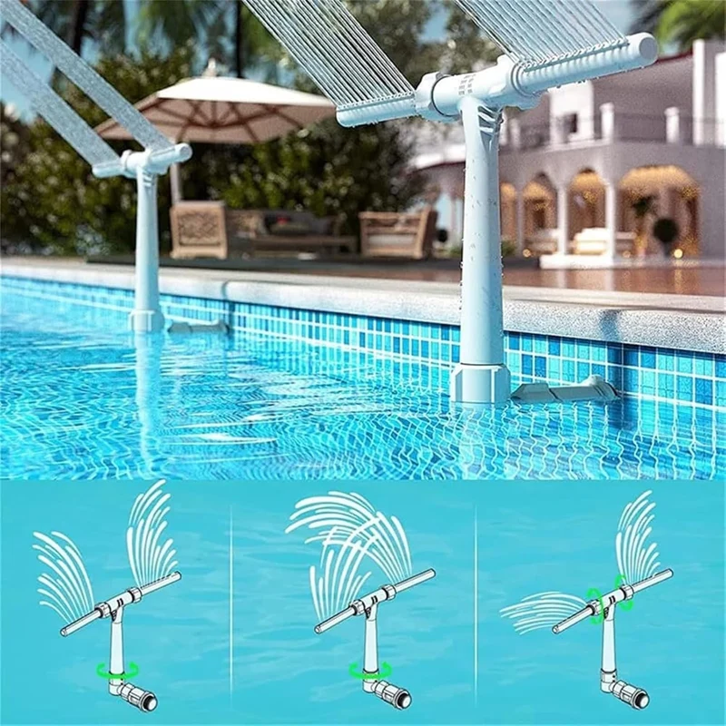 Zwembad Fontein – Solar RGB Verlichting met Dubbele Waterstraal