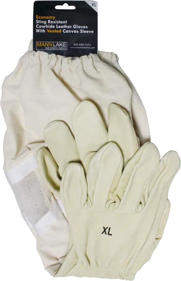 XL Vented Cowhide Leather Beekeeping Gloves Part#CL-615