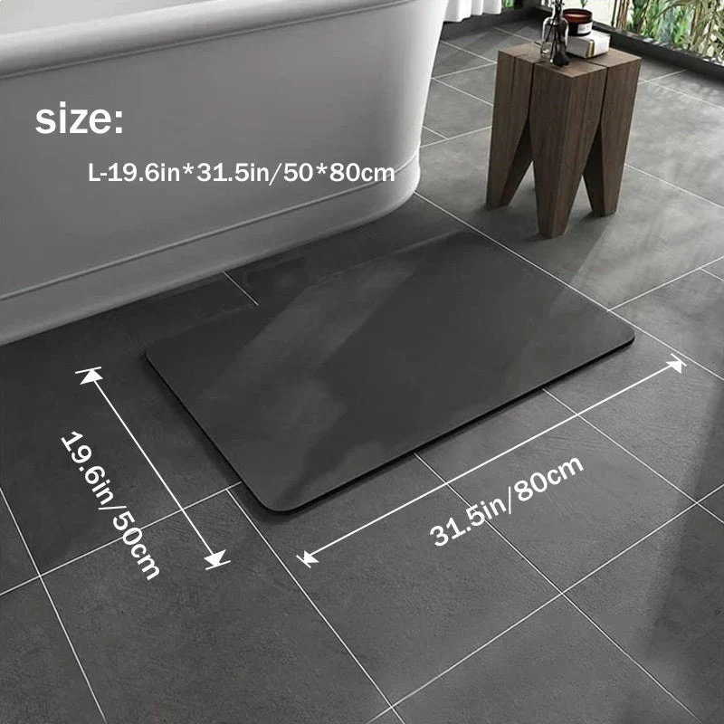 Tapis Bain Diatomite - Antidérapant, Séchage Rapide