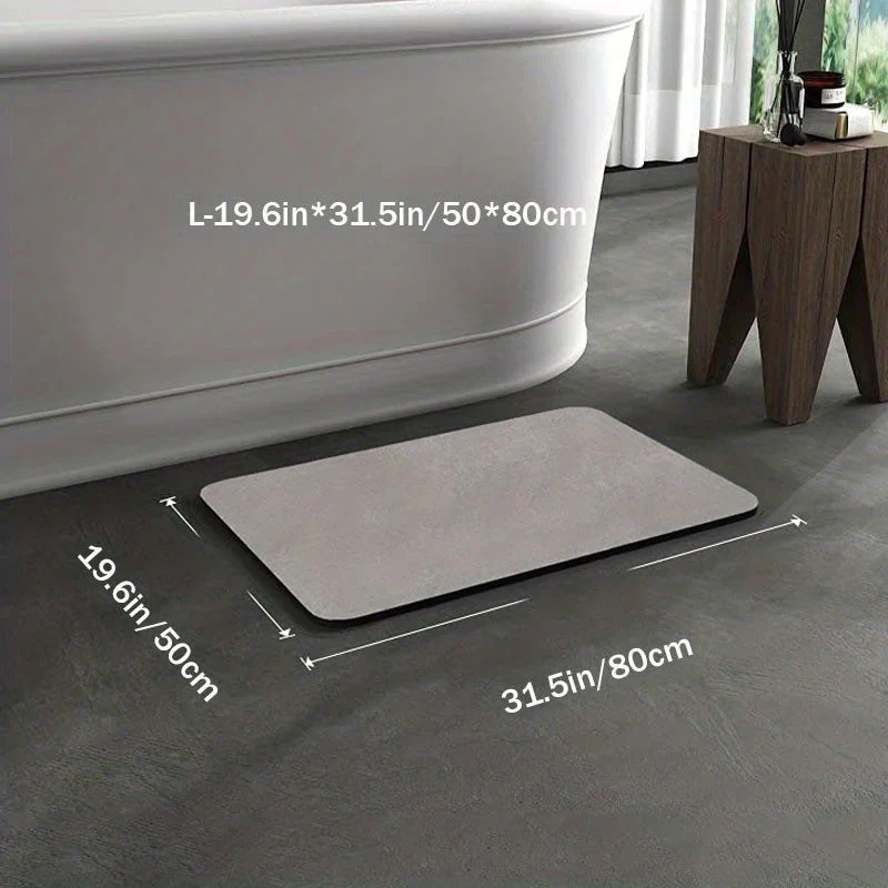 Tapis Bain Diatomite - Antidérapant, Séchage Rapide