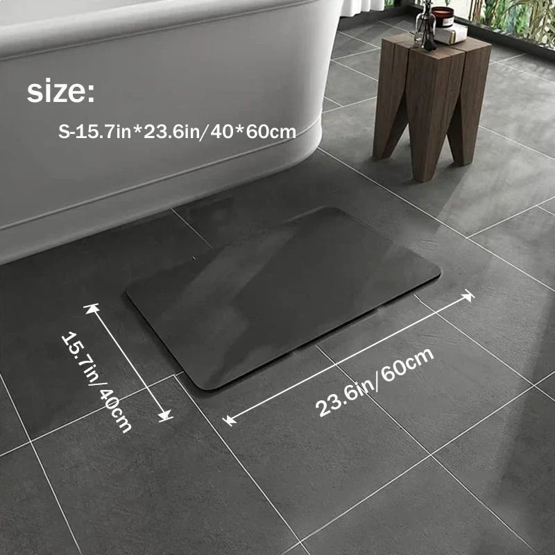 Tapis Bain Diatomite - Antidérapant, Séchage Rapide
